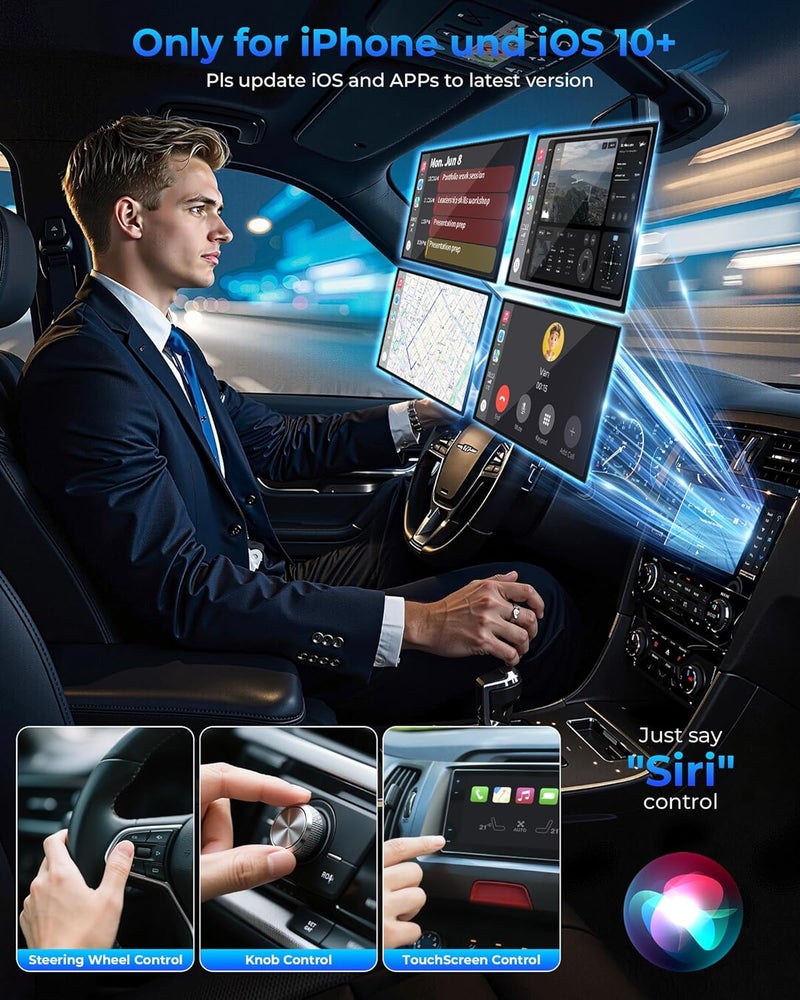 TKHIN محول Mini CarPlay اللاسلكي لجهاز Apple iPhone - يحول محول CarPlay السلكي إلى لاسلكي، عصا CarPlay Dongle لسيارات CarPlay السلكية من Apple و iPhone iOS 10+، USB و Type-C، توصيل وتشغيل - Image 5